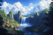 do landscape illustration and background concept art