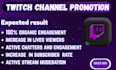 optimize yt monetisation,twitch channel promotion for new live viewers, chatter