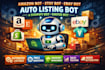 build twitter slack bot, auto listing bot for facebook,auto buying bot,chatbot