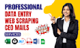 do instant fast data extraction website business info scraping cheap data entry