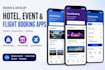 develop hotel booking app, event booking app, flight booking app development