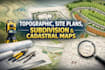 prepare topographic, site plans, subdivision and cadastral maps