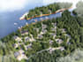 craft glamping lakeside house,waterfront property,community layout,cgi rendering