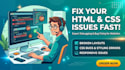 fix HTML CSS layout issues and update your website content