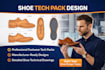 design and create fashion shoe tech pack design