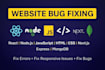 fix react js, javascript, node js website bugs and errors