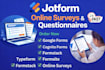 do online survey, jotform, questionnaire, google form, survey form