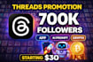 promote your ai, tech or crypto project to 700k audience on threads