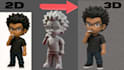 convert 2d image to 3d model for 3d printing or rendering