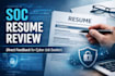 review your soc resume and give direct feedback