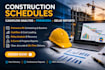 create construction schedules, cashflow analysis primavera, baseline, delay