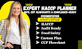create full customized haccp plan sop ccp flowchart food satify documentation
