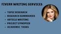 do research, summaries, articles, tasks, and project synopsis writing