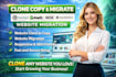 clone copy wordpress shopify wix squarespace ecwid website migration