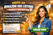 write an amazon SEO listing and product description