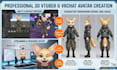 3d vrchat avatar, unity VR character, vroid vtuber model, furry avatar full rig