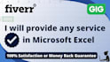 provide any service in microsoft excel