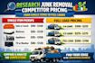 research junk removal competitor pricing from single items to full loads