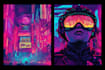 create t shirt illustration cyberpunk style