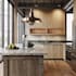 make a functional kitchen design with 2d render