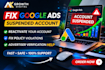 fix suspended google ads account and advertiser verification
