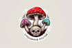 design retro cartoon mushroom logo