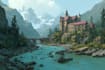 illustrate environments landscapes board game concept