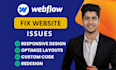 fix webflow issues, redesign layout, optimize your website