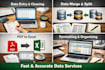 clean, format, merge, split , data entry and pdf to excel