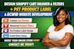 design shopify cart drawer filter pet product label  ecwid website development