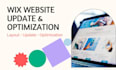 fix wix website update wix website optimization wix layout design fix wix bug