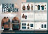 design custom activewear techpack with technical drawing for production