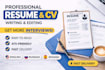 write or edit a professional resume CV that gets interviews