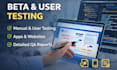 beta test manual test saas website user test app game and provide feedback