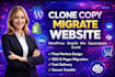 clone copy wordpress shopify wix squarespace ecwid website migration