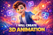 create 3d animation video, 3d character, pixar style 3d animation, 3d explainer