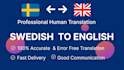 translate proofread swedish to english and vice versa with high quality