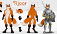 do furry ref sheet fursona character design anthro ref sheet art sona hybrid ref