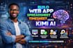 build web app, spreadsheet, timesheet using kimi ai