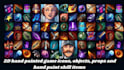 create 2d hand drawn skill icon, game icons, objects, props hand paint game ui