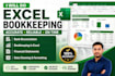 do excel bookkeeping, data cleaning and financial reports for your business