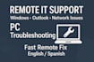 fix windows PC, outlook, and network issues with remote IT support