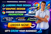 landing page, graphic design and promote extension