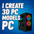 create a realistic 3d model of your future PC