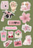 cute pink stickers digital png