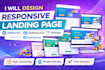 design responsive landing page using unbounce, getresponse, klaviyo, systeme io