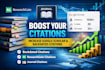 increase google scholar citations, backdated citation with researchgate, journa