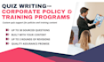 write quizzes for your policies and training content
