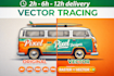 do vector tracing, convert image vector, raster to vector