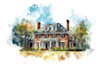 watercolor a house portrait